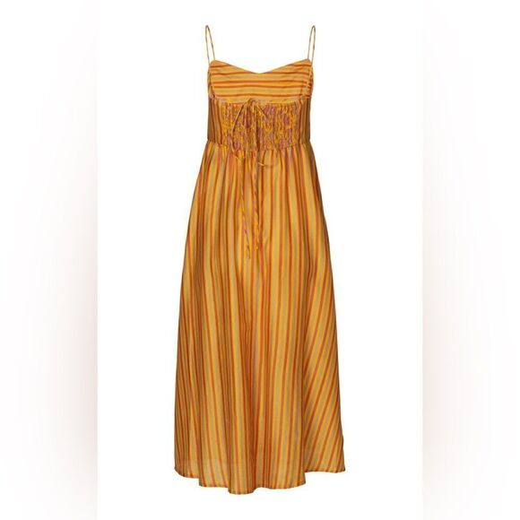 NWT Alix of Bohemia Autumn Ochre Stripe Dress - Picture 4 of 5